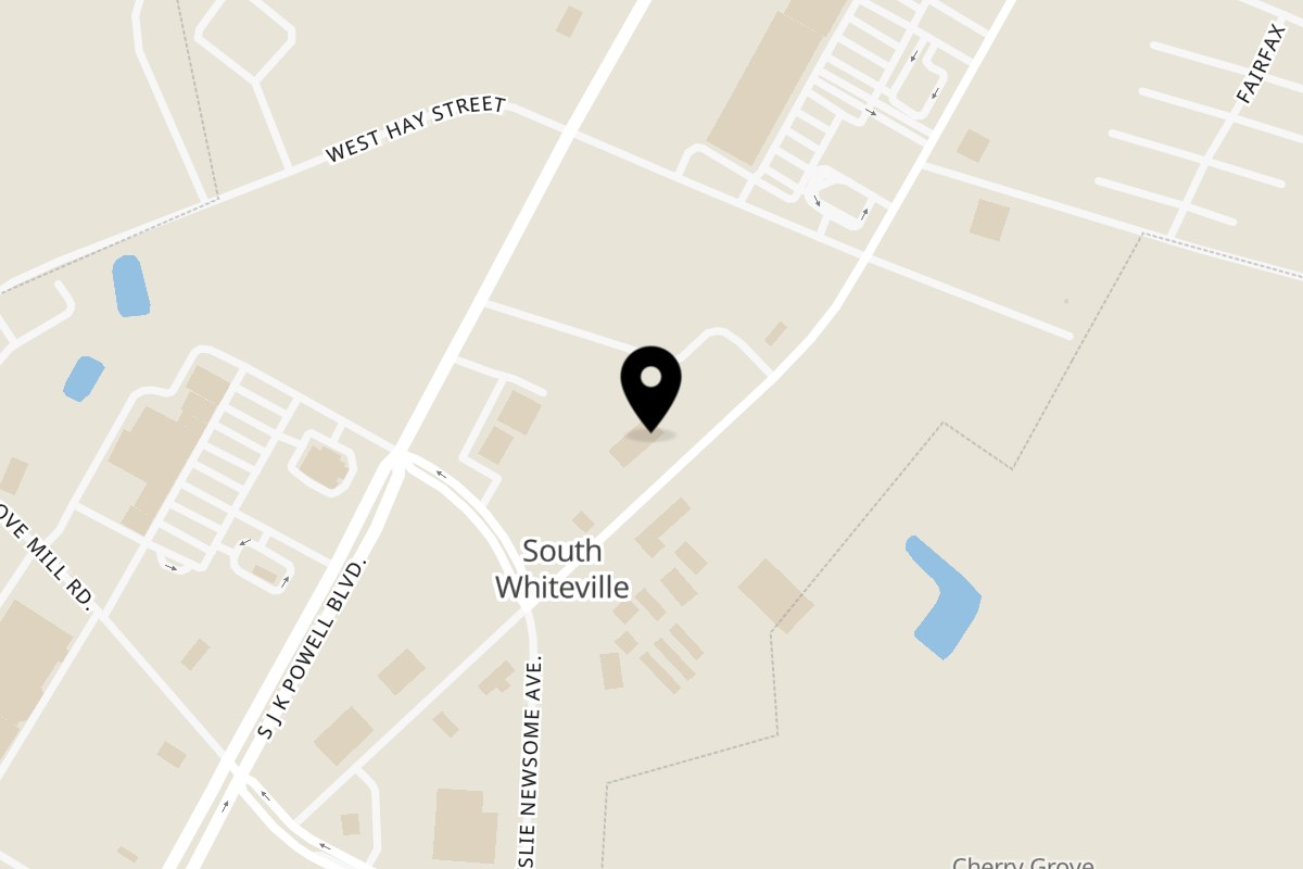 Map showing the location of San Jose Mexican Restaurant Whiteville on 1616 S Madison St Ste A in Whiteville