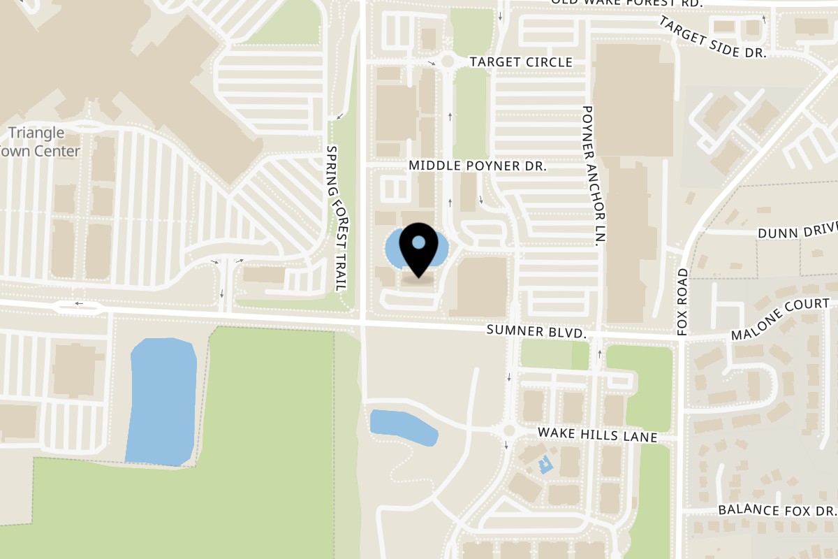 Map showing the location of San Jose Mexican Restaurant Poyner Village on 5811 Poyner Village Pkwy in Raleigh